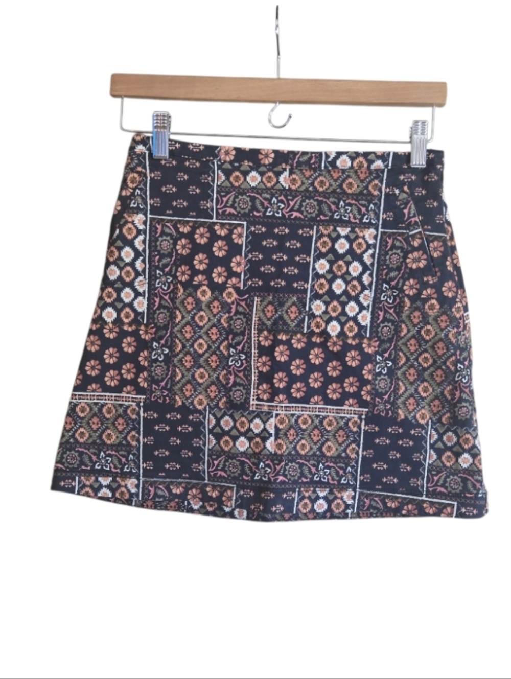 Hollister Floral Patchwork Pattern Mini Skirt